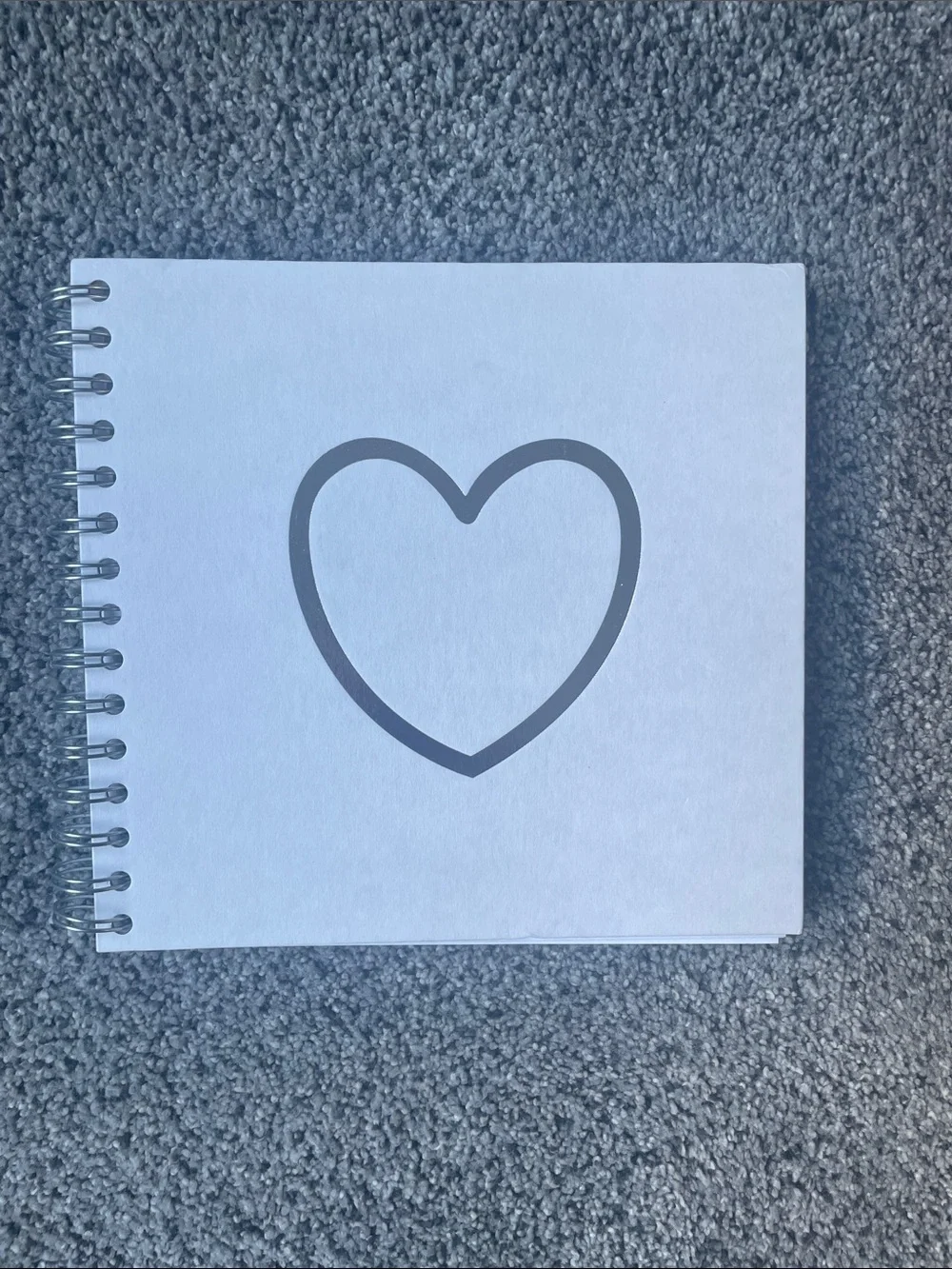 Ordning & Reda Metallic Silver Heart Spiral Notebook Journal scrapbook